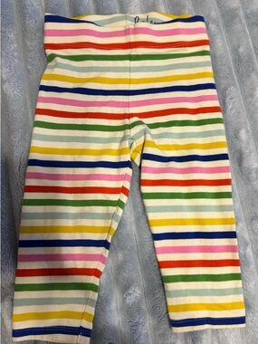 Mini Boden Girls Rainbow Stripe Capri Leggings Size 5-6Y Cropped Multicolor